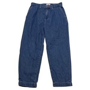 Wrangler Jeans Mom Chino Trouser Tapered Blue Ankle Pleated Sz 27/28 NEW